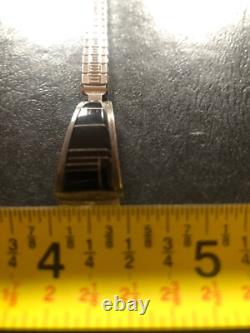 Vintage Zuni Native American Jewelry Watch Jet Black Inlay Sterling CS Lonjose