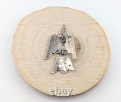 Vintage Zuni Pendant Old Pawn Jewelry Sterling Silver Signed Native American 70s