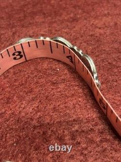 Vintage Zuni Snake Eye Turquoise Shadowbox Sterling Silver Bracelet 4.5