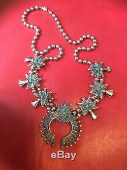 Vintage Zuni Squash Blossom Necklace