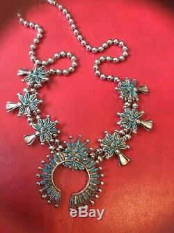 Vintage Zuni Squash Blossom Necklace