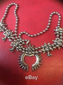 Vintage Zuni Squash Blossom Necklace