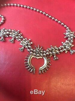 Vintage Zuni Squash Blossom Necklace