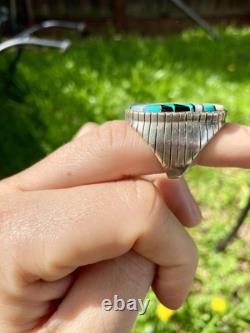 Vintage Zuni Sterling Inlay Ring Size 10