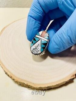 Vintage Zuni Sterling Inlay Ring Size 10