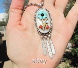 Vintage Zuni Sterling & Multi Stone LG Pendant, by Sarah & Mike Simplicio