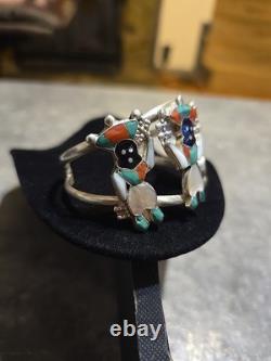 Vintage'Zuni' Sterling Silver Crown Dancer Cuff Bracelet