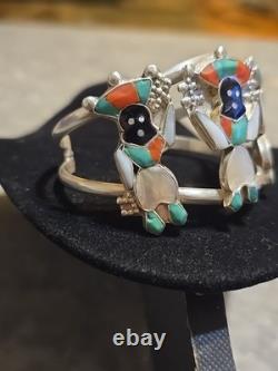 Vintage'Zuni' Sterling Silver Crown Dancer Cuff Bracelet