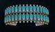 Vintage Zuni Sterling Silver Green Turquoise Row Cuff Bracelet