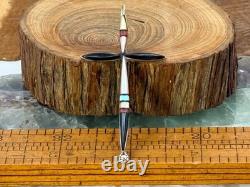 Vintage Zuni Sterling Silver Multi Stone Inlay Cross Pendant-2083.25