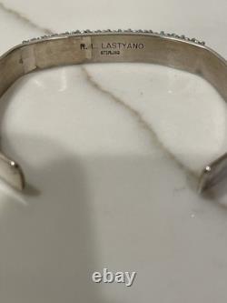 Vintage Zuni Sterling Silver Natural Turquoise Cuff Bracelet Signed R. L. 20.4g