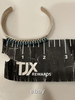 Vintage Zuni Sterling Silver Natural Turquoise Cuff Bracelet Signed R. L. 20.4g