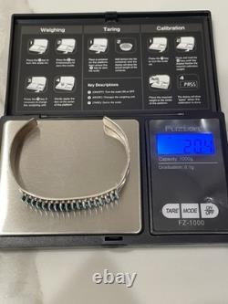 Vintage Zuni Sterling Silver Natural Turquoise Cuff Bracelet Signed R. L. 20.4g