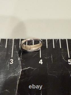 Vintage Zuni Sterling Silver Turquoise Channel Inlay Band Ring Size 5.5