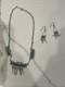Vintage Zuni Sterling Silver Turquoise Necklace&Earrings Set 19 Signed