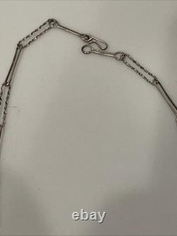 Vintage Zuni Sterling Silver Turquoise Necklace&Earrings Set 19 Signed