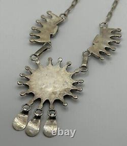Vintage Zuni Sterling Silver Turquoise Needlepoint Necklace 17 Native American