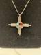 Vintage Zuni Sunface Zia Cross Pendant/Pin Sterling Silver Inlay Signed RBA 18