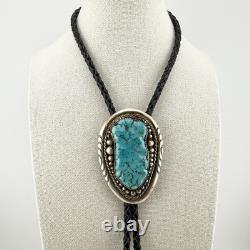 Vintage Zuni Turquoise And Sterling Silver Bolo Tie Native American Jewelry