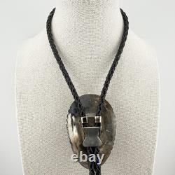 Vintage Zuni Turquoise And Sterling Silver Bolo Tie Native American Jewelry