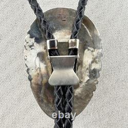Vintage Zuni Turquoise And Sterling Silver Bolo Tie Native American Jewelry