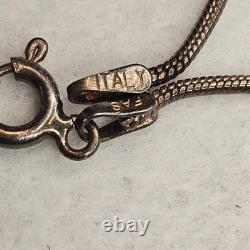 Vintage Zuni Turquoise Cross Necklace Sterling Silver Native American Italy 925