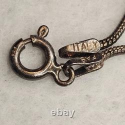 Vintage Zuni Turquoise Cross Necklace Sterling Silver Native American Italy 925