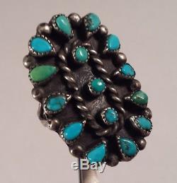 Vintage Zuni Turquoise Sterling Silver Ring Size 5