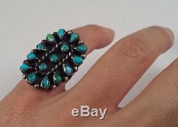 Vintage Zuni Turquoise Sterling Silver Ring Size 5