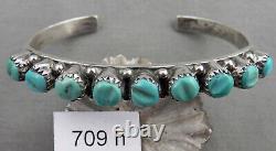 Vintage Zuni Turquoise & Sterling Silver Row Bracelet