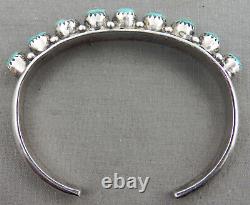 Vintage Zuni Turquoise & Sterling Silver Row Bracelet