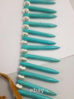 Vintage native American turquoise jewelry, shaman neck piece, 1950s very rare