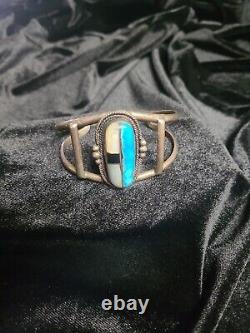 Vintage native american jewelry cuff bracelets/shell/black onyx/stoney Mt turq