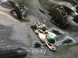 Vintage native american silver turquoise jewelry