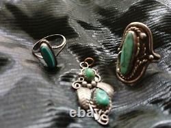 Vintage native american silver turquoise jewelry