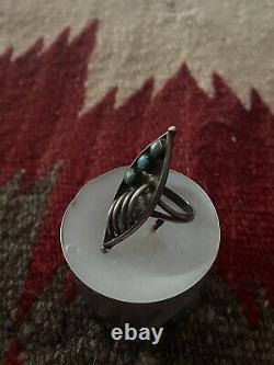 Vintage native american sterling turquoise ring jewelry 4.5