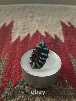 Vintage native american sterling turquoise ring jewelry 4.75