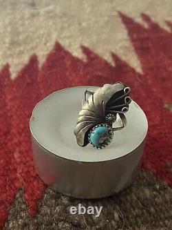 Vintage native american sterling turquoise ring jewelry 5.75