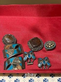 Vintage native american turquoise jewelry lot