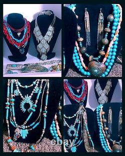 Vintage rhinestone jewelry lot costume & Native American 400+ pcs high end