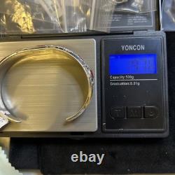 Vintage signed RCNavajo coral Sterling silver domed Coral Cuff 6.5 With Stretch