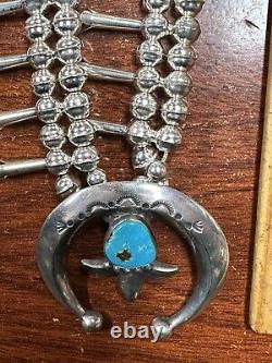 Vintage sterling silver Native Indian Necklace Navajo Turquoise Jewelry Rare
