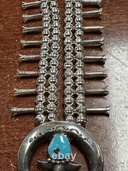 Vintage sterling silver Native Indian Necklace Navajo Turquoise Jewelry Rare