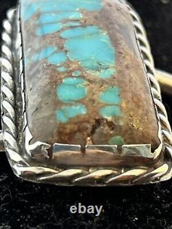 Vintage turquoise cuff bracelet silver