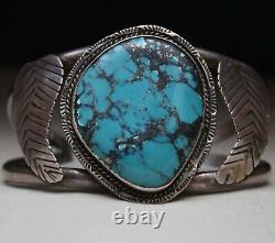 Vintager Navajo Native American Sterling Silver Turquoise Cuff Bracelet