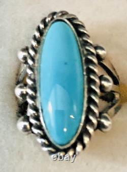 Vtg. 1940s Lot 10 Silver & Turquoise Rings UITA Trading Post + ERs & &racelet