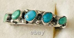 Vtg. 1940s Lot 10 Silver & Turquoise Rings UITA Trading Post + ERs & &racelet