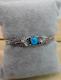 Vtg 1950s Native American Turquoise / Sterling Silver Feather Cuff Bracelet 6.5