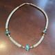 Vtg 1950s Necklace Southwestern Native American Turquoise Heishi Shell Beads 16