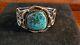 Vtg 1970s Native American Zuni Sterling & Turquoise Cuff by Ella Gia